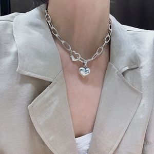 Paperclip choker chunky necklace 925 Sterling Silver